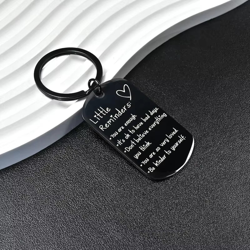 Little Reminders Keychain Inspiration Gifts for Women Men Affirmation Uplifting Mental Health You Are Enough Keyring Jewelry
