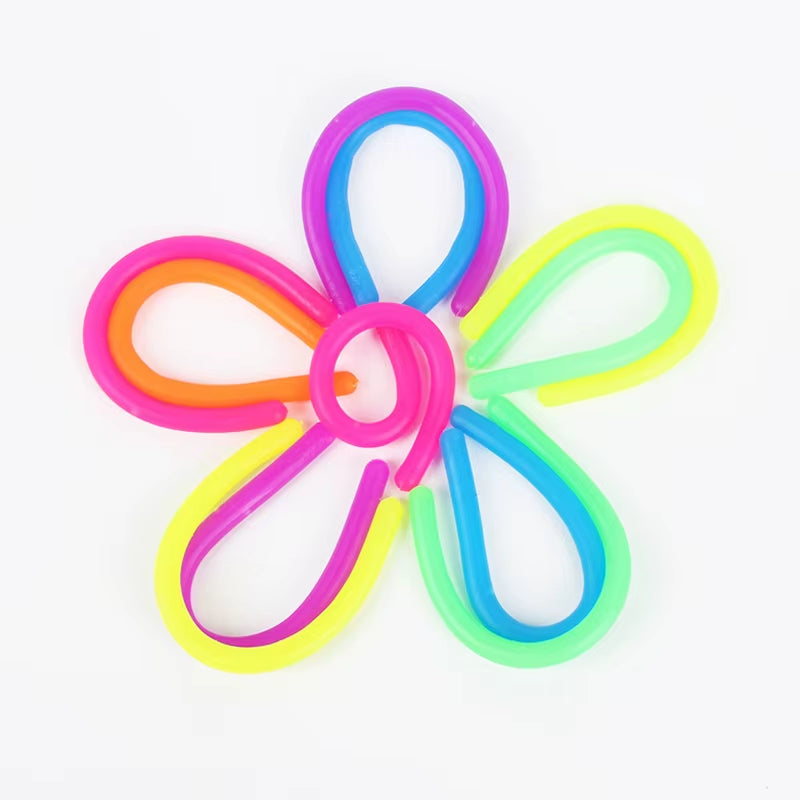 10PCS Stretchy Noodles Fidget Toy Kids Party Favors Carnival Prizes Stuffed Bulk Juguetes Baratos Para Niños Novedosos