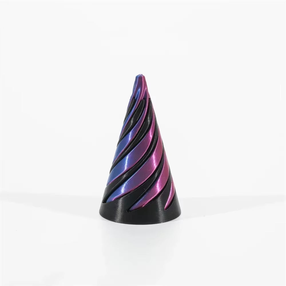 3D Printed Spiral Cone Pyramid Passthrough Sculpture Pass through Pyramid Toy Mini Vortex Thread Illusion Cone Spiral Ornament