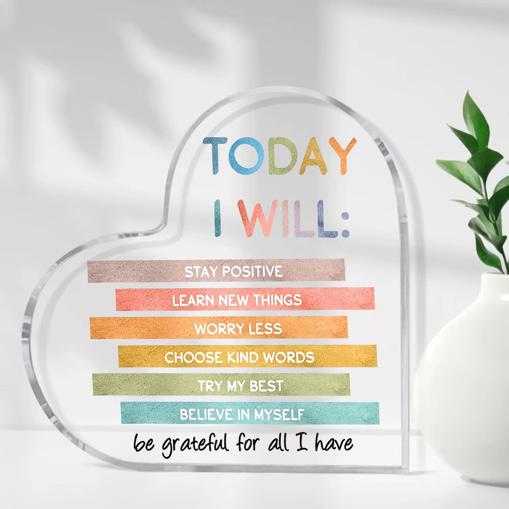 1Pc Acrylic Positive Sign Mental Health Awareness Gift, School Counselor Office Decor, Lnspirational Psychology Decoration ﻿