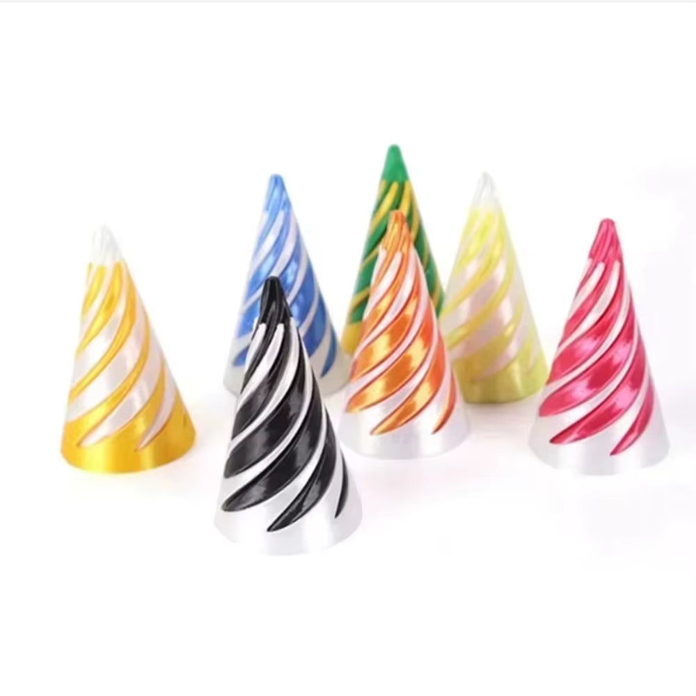 3D Printed Spiral Cone Pyramid Passthrough Sculpture Pass through Pyramid Toy Mini Vortex Thread Illusion Cone Spiral Ornament