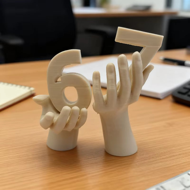 1PC Hand-Held Number 67 Decorative Ornament Office Home Decor Small Ornament Creative Desktop Decorations Gift for Friends