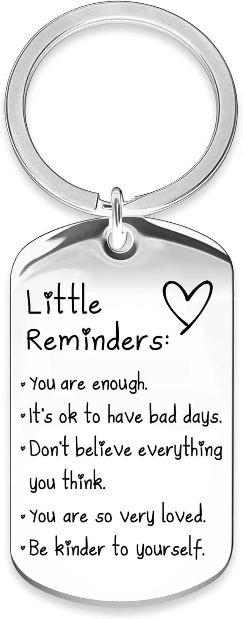 Little Reminders Keychain Inspiration Gifts for Women Men Affirmation Uplifting Mental Health You Are Enough Keyring Jewelry