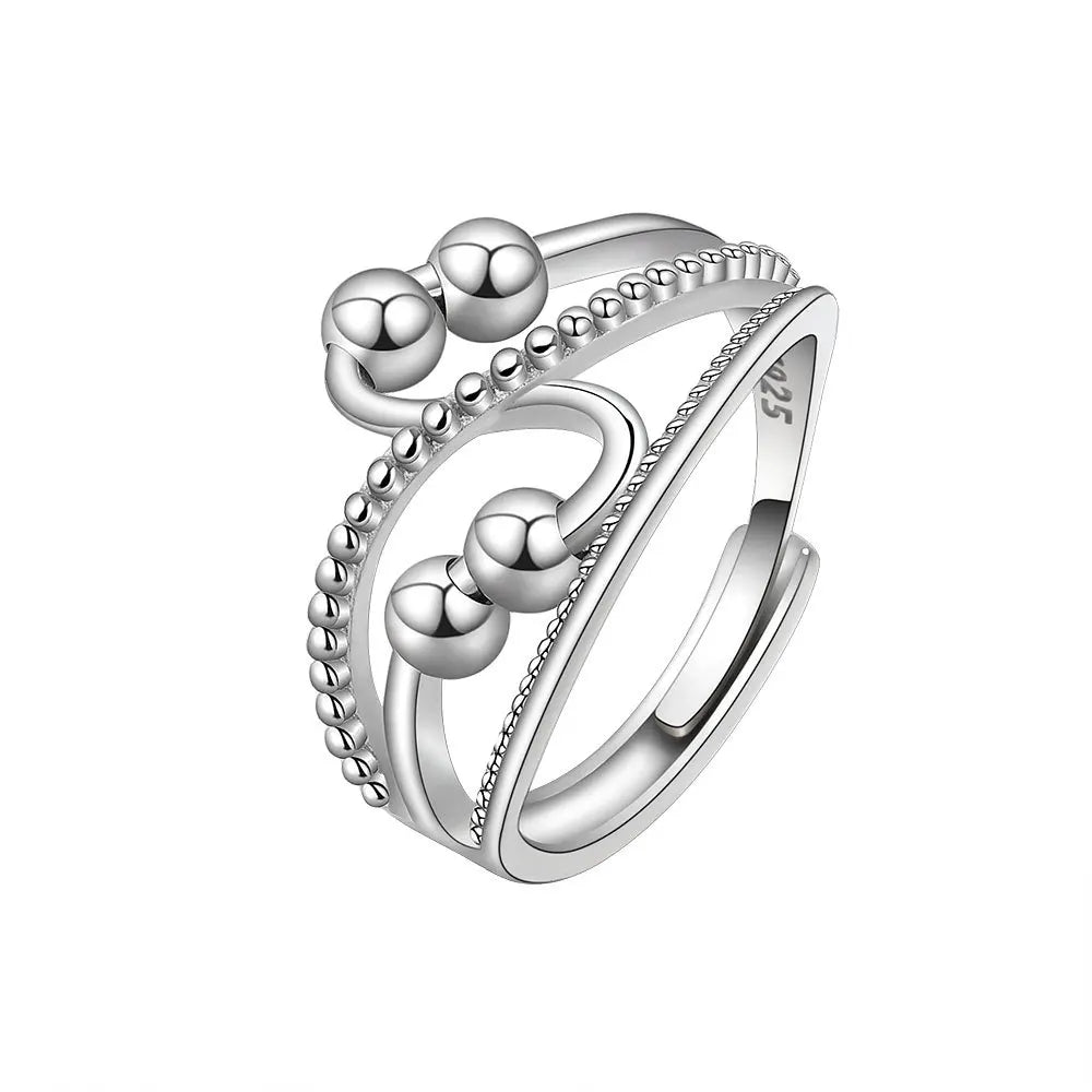 Anti Stress Anxiety Ring Fidget Spinner Rings Adjustable for Women Rotating Freely Spinning Accessories Jewelry Gifts