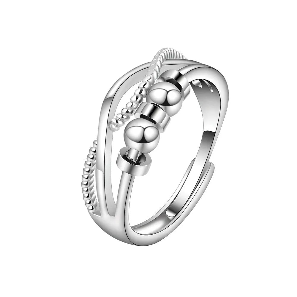 Anti Stress Anxiety Ring Fidget Spinner Rings Adjustable for Women Rotating Freely Spinning Accessories Jewelry Gifts