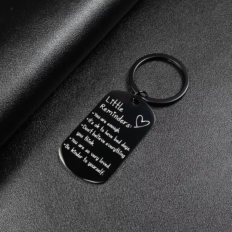 Little Reminders Keychain Inspiration Gifts for Women Men Affirmation Uplifting Mental Health You Are Enough Keyring Jewelry