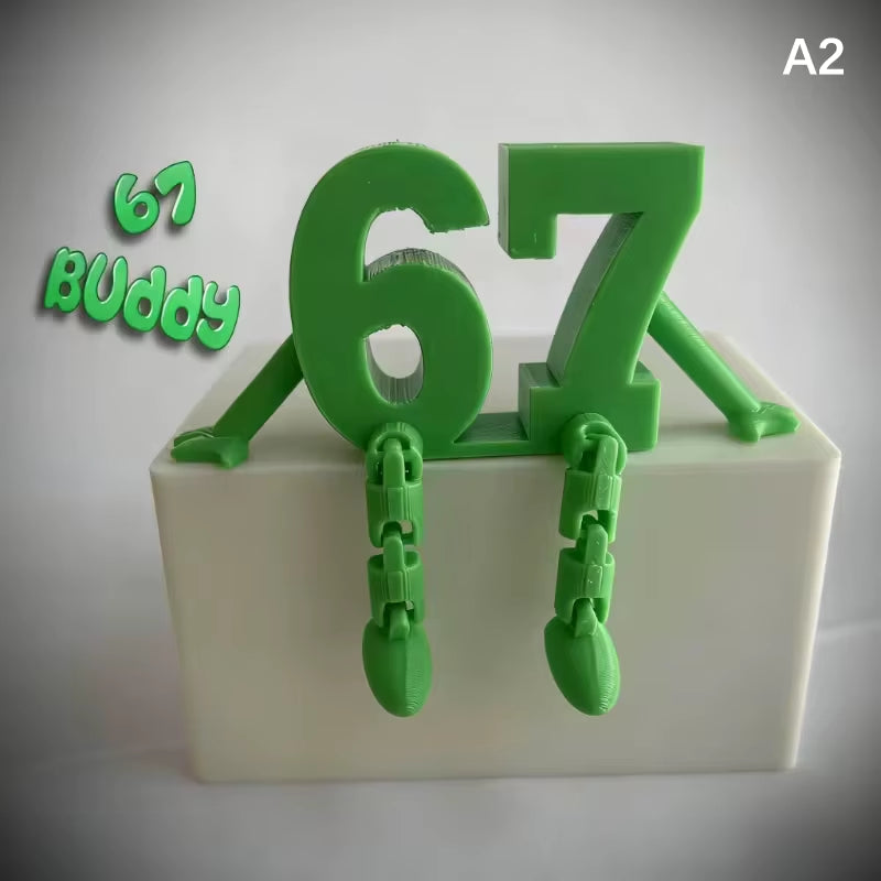 6-7 Buddy Character Figure with Poseable Joints Plastic Doll Desk Display, Relax Fidget Toy Collectible Office Home Decoration