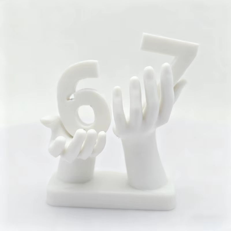 1PC Hand-Held Number 67 Decorative Ornament Office Home Decor Small Ornament Creative Desktop Decorations Gift for Friends