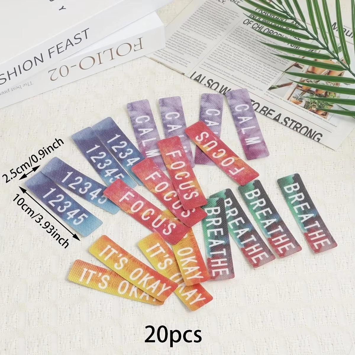 20Pcs-Calm Strips ,Textured Sensory Stickers for Anxiety Relief - Durable Fidget Tool - Ldeal for Classroom, Desk,Adults