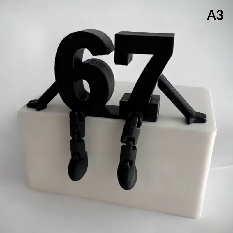 6-7 Buddy Character Figure with Poseable Joints Plastic Doll Desk Display, Relax Fidget Toy Collectible Office Home Decoration