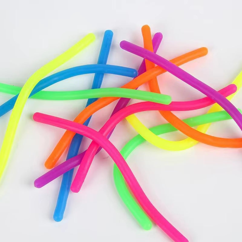 10PCS Stretchy Noodles Fidget Toy Kids Party Favors Carnival Prizes Stuffed Bulk Juguetes Baratos Para Niños Novedosos