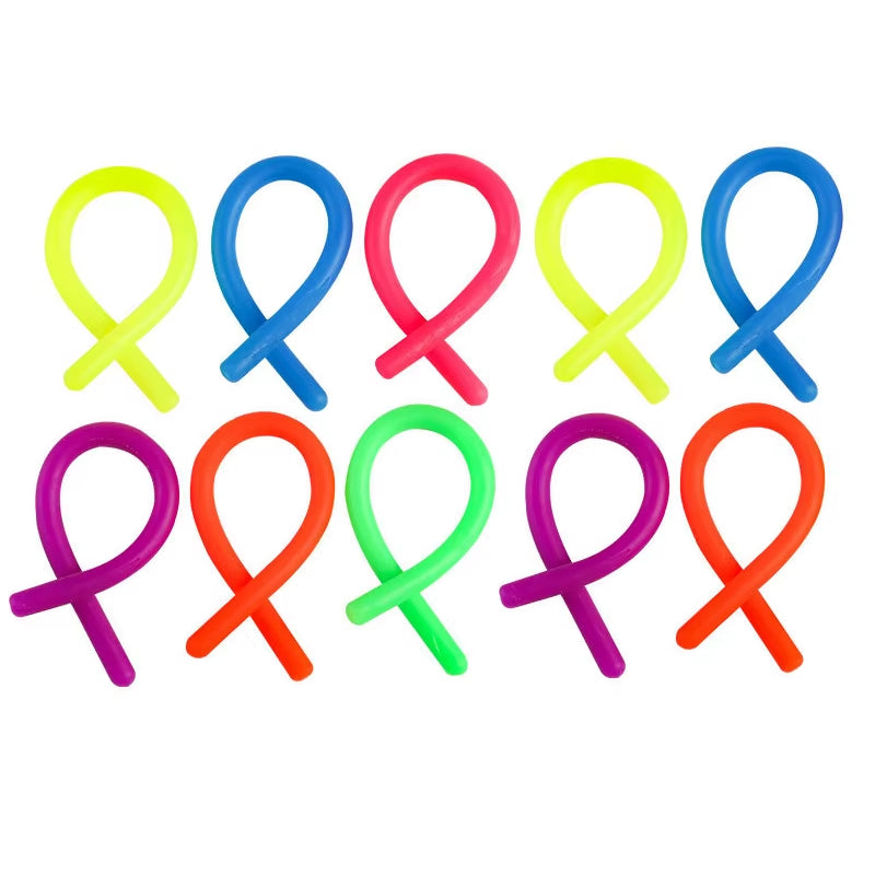 10PCS Stretchy Noodles Fidget Toy Kids Party Favors Carnival Prizes Stuffed Bulk Juguetes Baratos Para Niños Novedosos